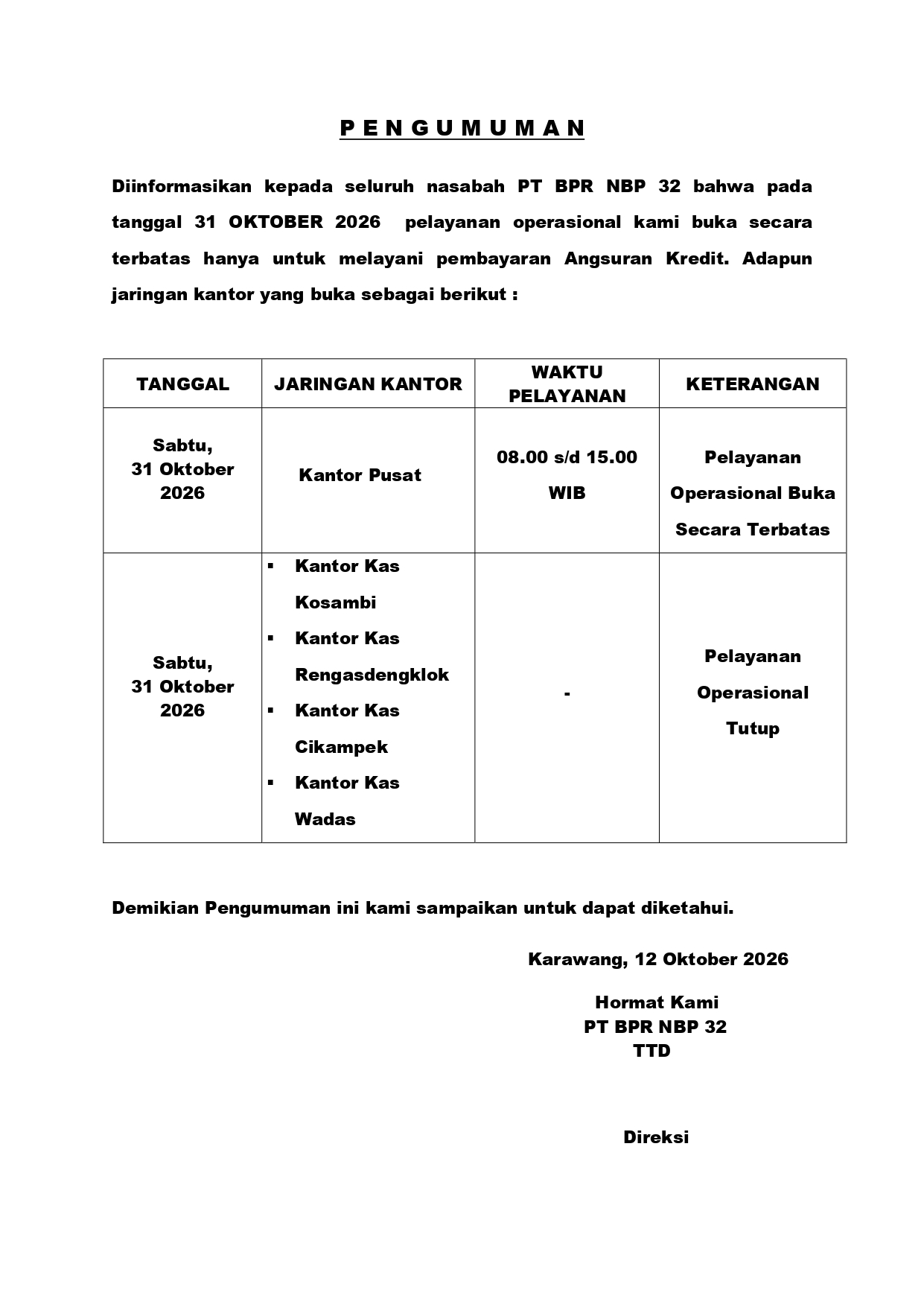 Pengumuman